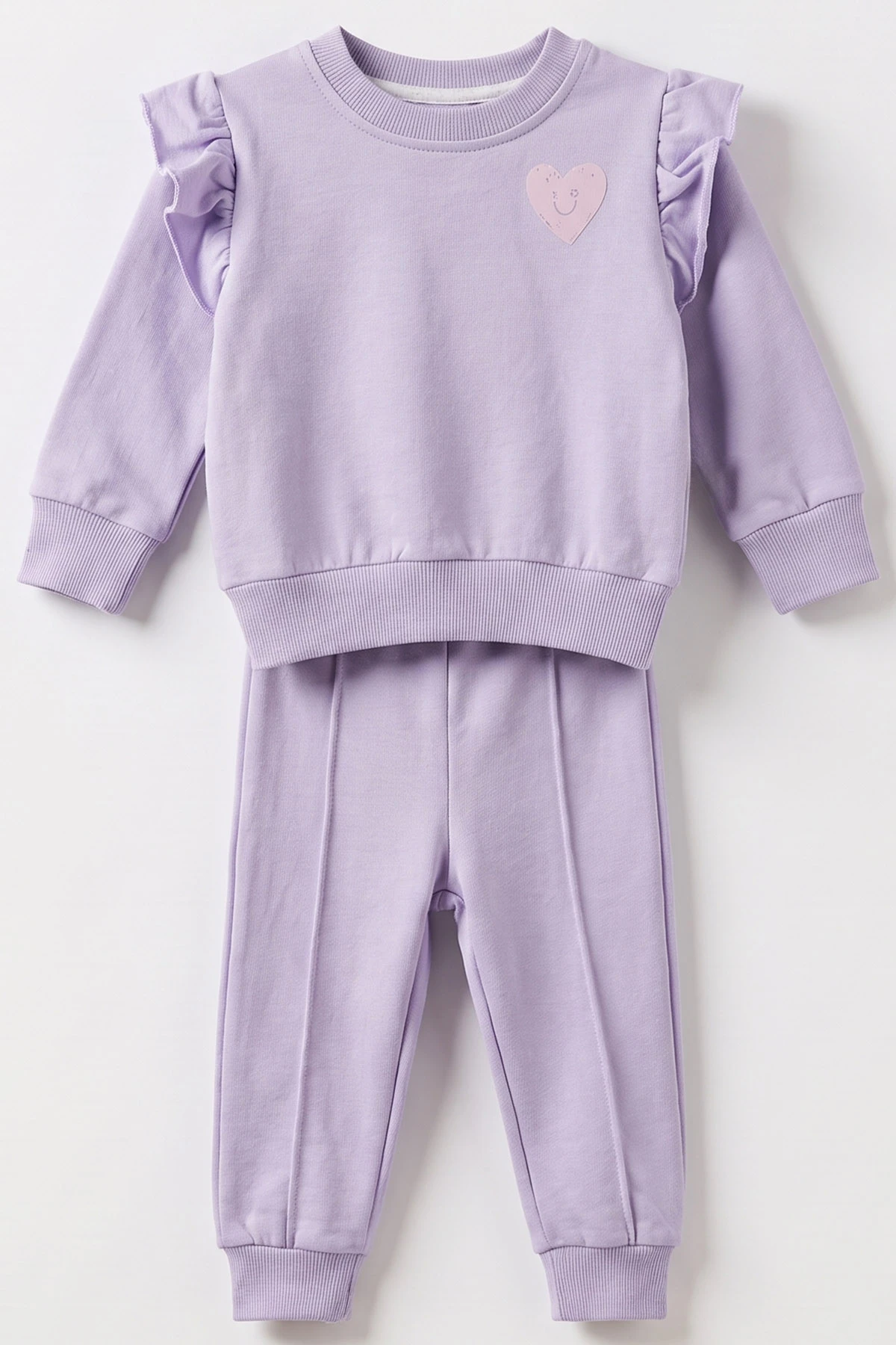 Lila (6-24 Ay) Ön Arka Kalp Baskılı 2 İp Kız Bebek Takım 490658