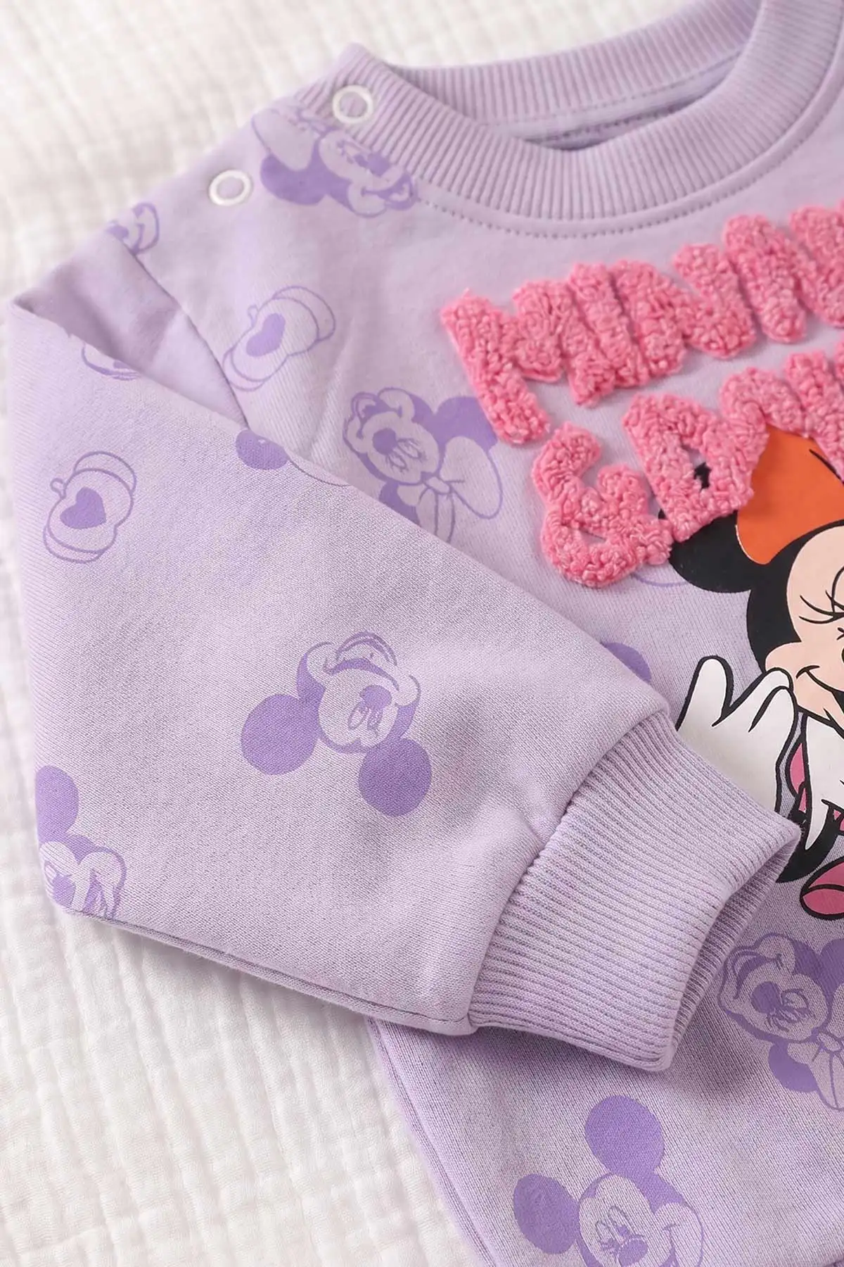 Lila (6-24 Ay) Süzene Karakter Nakışlı Sweat ve Fitilli Taytlı Kız Bebek 2'li Takım 472660