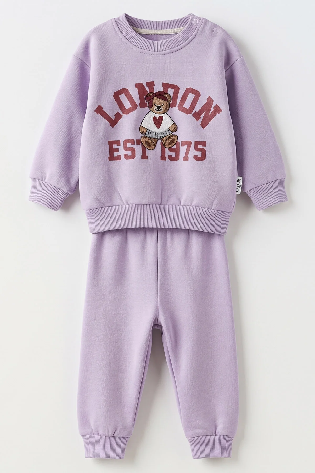 Lila (6-24 Ay)Baskı ve Nakış Detay İçi Şardonlu Kız Bebek Takım 493122