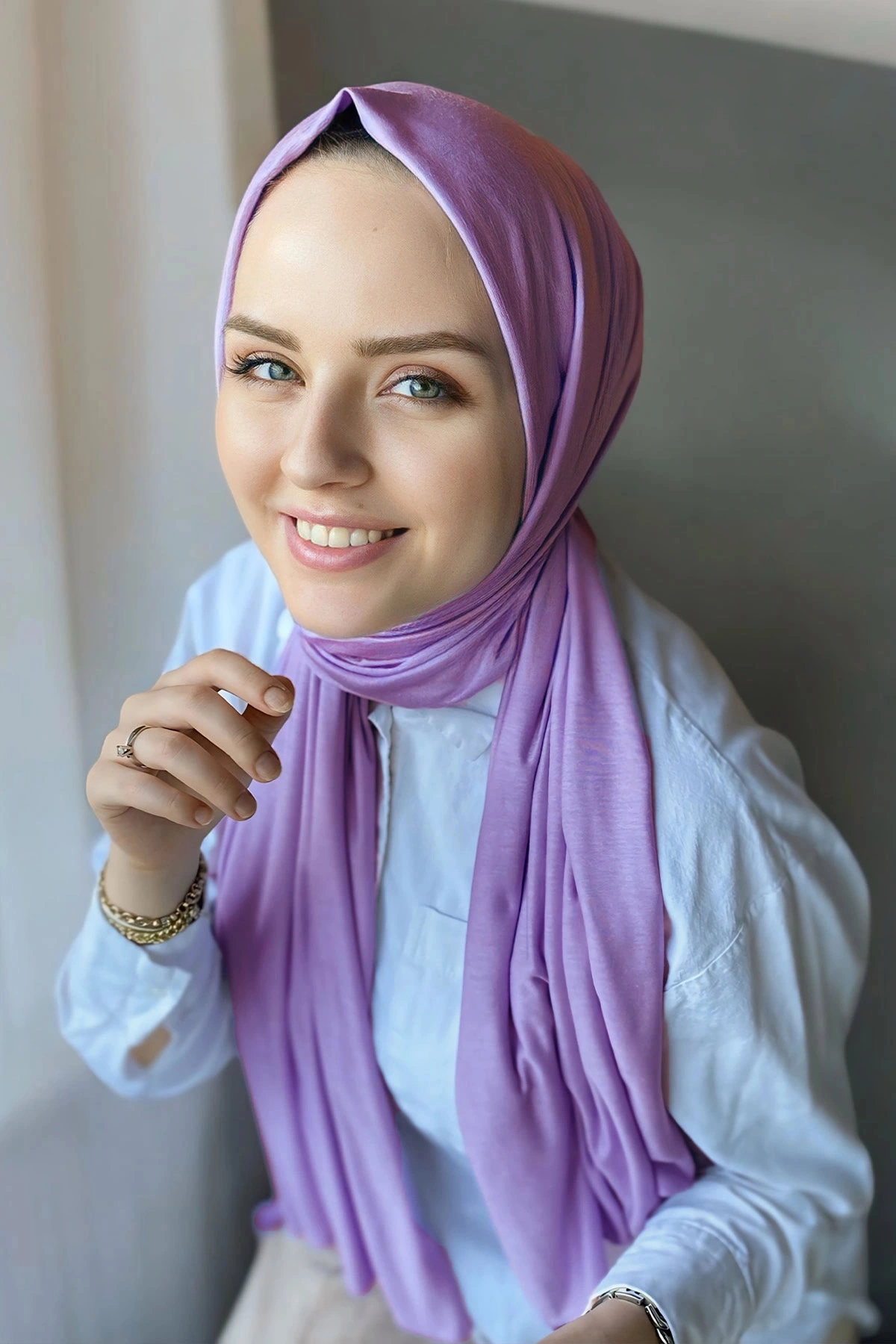 Lila 75x190 Düz Penye Şal 287362