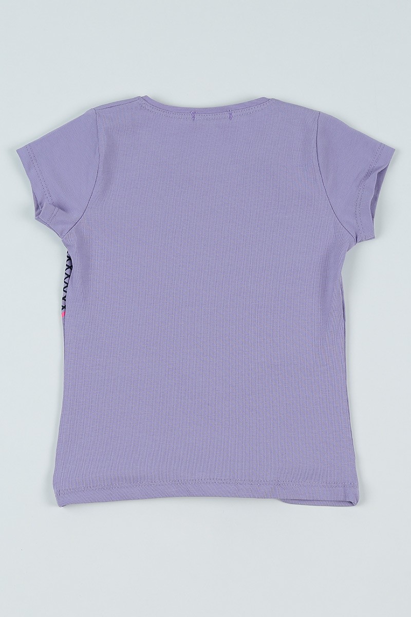 Lila (8-12 Yaş) Forever Baskılı Kız Çocuk Tişört 94598
