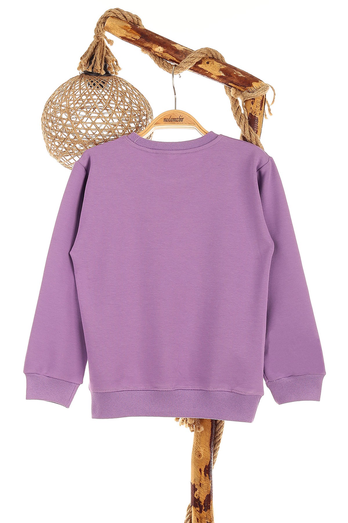 Lila (9-12 Yaş) Happy Baskılı Kız Çocuk Sweat 150983