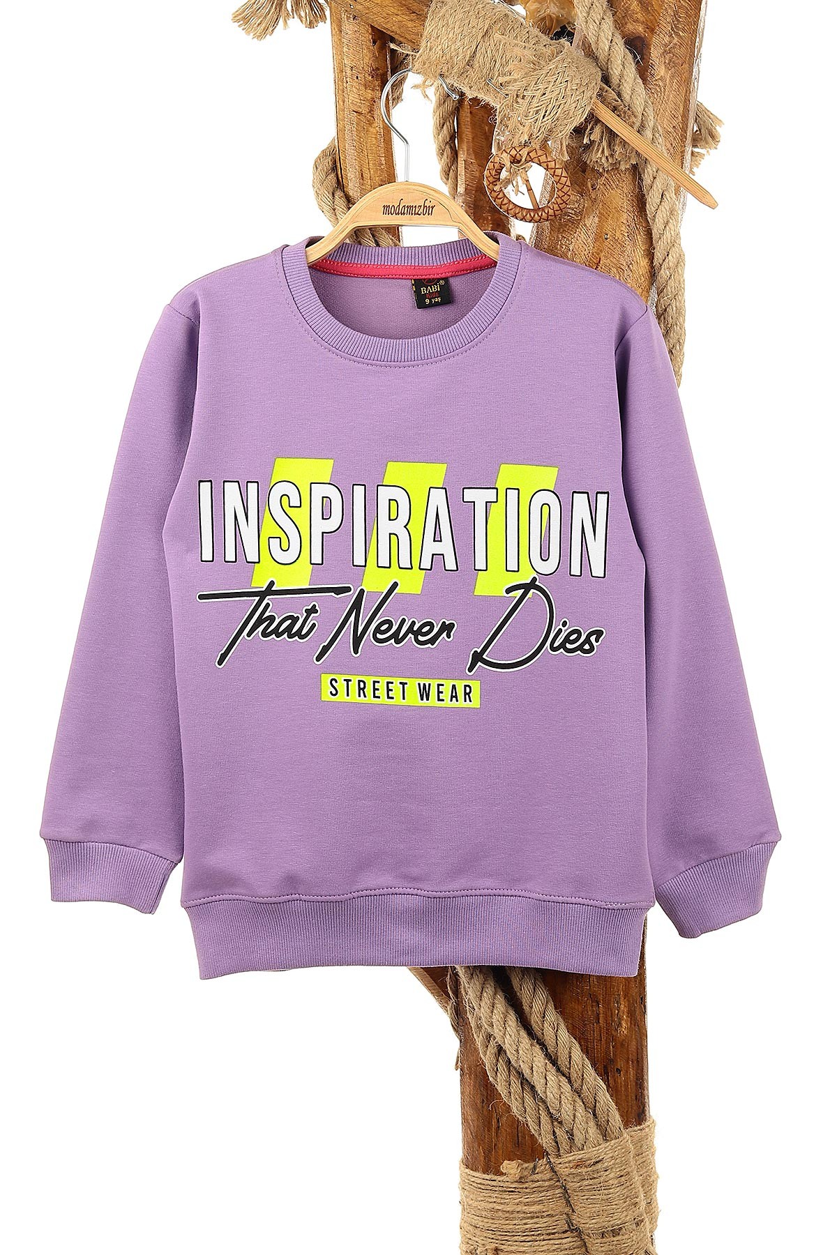 Lila (9-12 Yaş) Inspıratıon Baskılı Kız Çocuk Sweat 150976