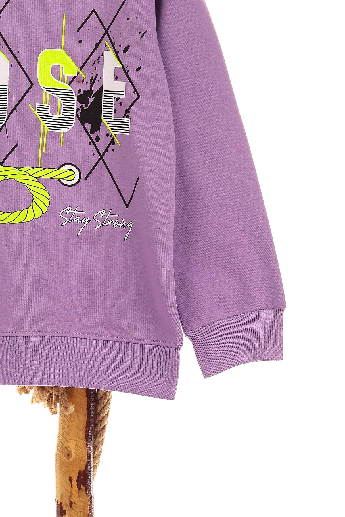 Lila (9-12 Yaş) Rose Baskılı Kız Çocuk Sweat 150956