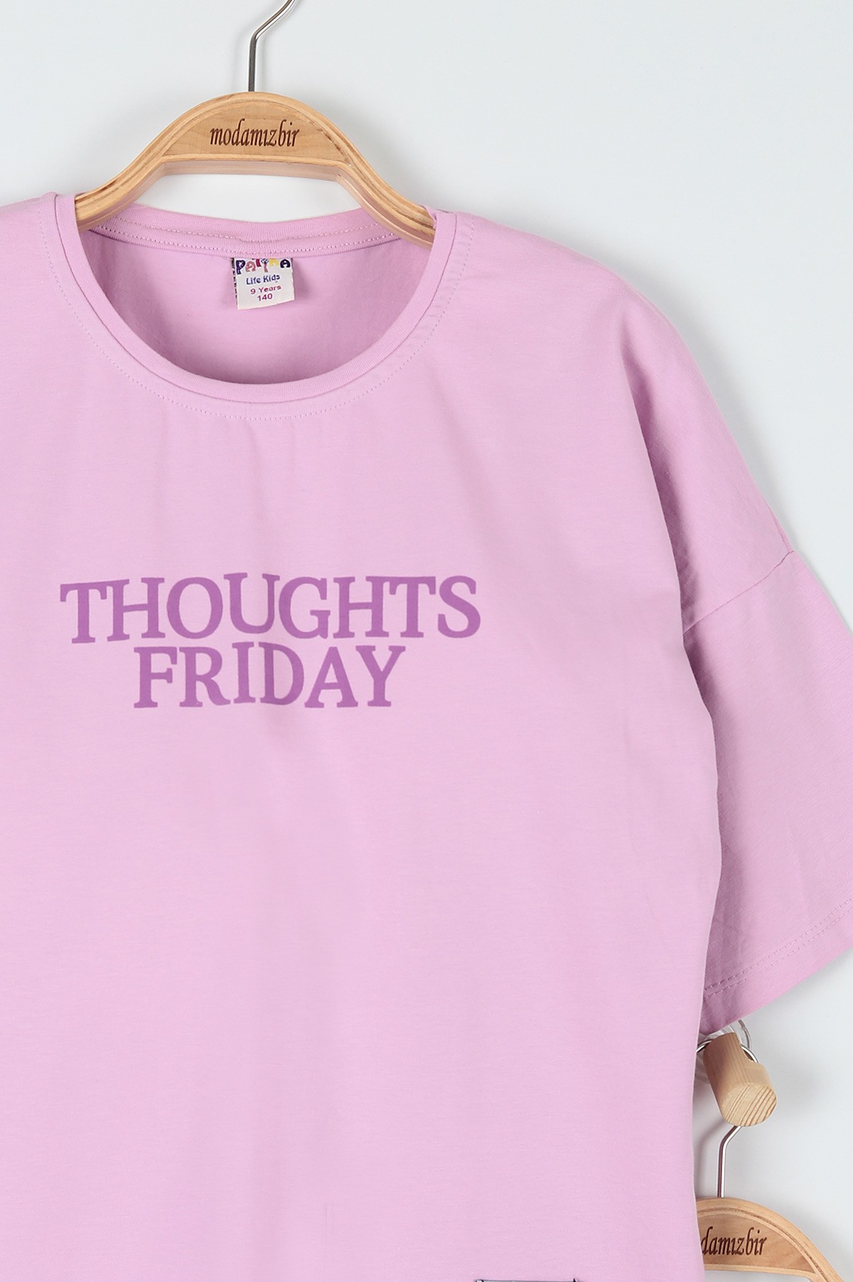 Lila (9-12 Yaş) Thoughts Frıday Baskılı Kız Çocuk Takım 180794