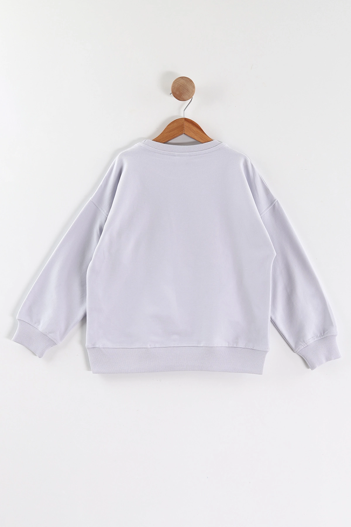 Lila (9-12 Yaş)Taşlı Fiyonklu Kız Çocuk Sweatshirt 432862
