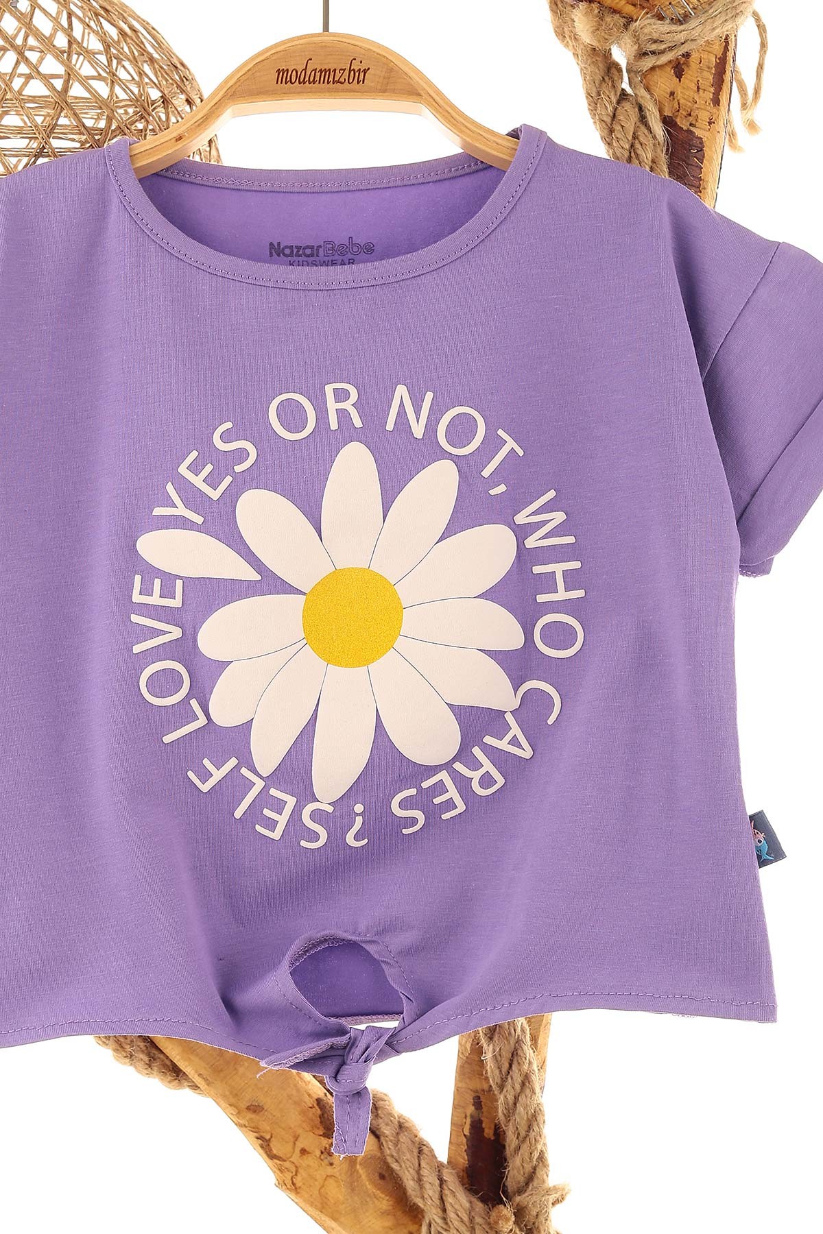 Lila (9-24 Ay) Çiçek Papatya Baskılı Kız Bebe Takım 159614