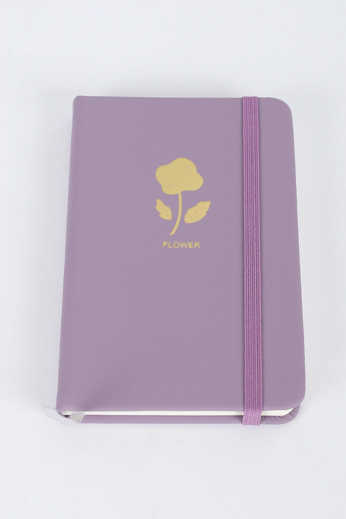 Lila 9x14 Cm Desenli Lastikli Bloknot Defter-Notebook 392564
