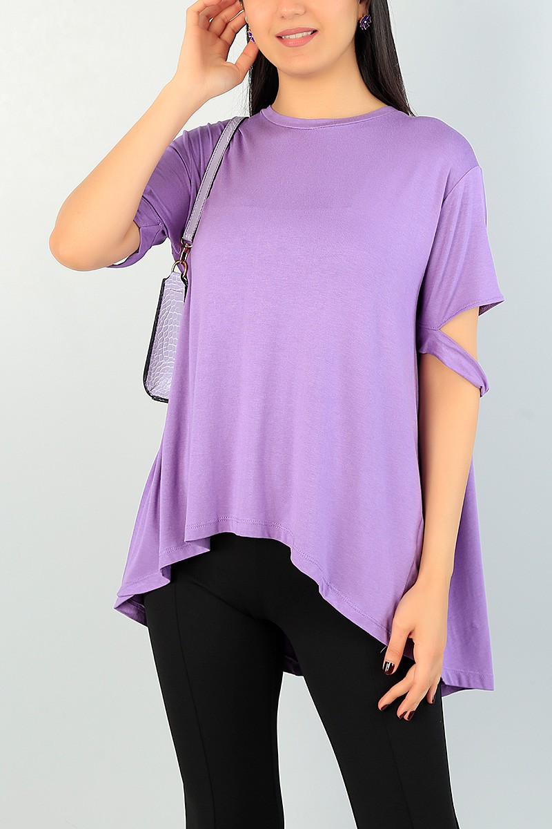 Lila Asimetrik Kesim Bluz 68661