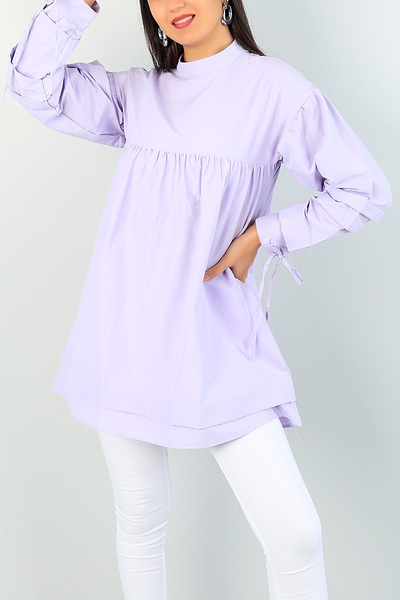 Lila Bağlamalı Kol Tunik 71863