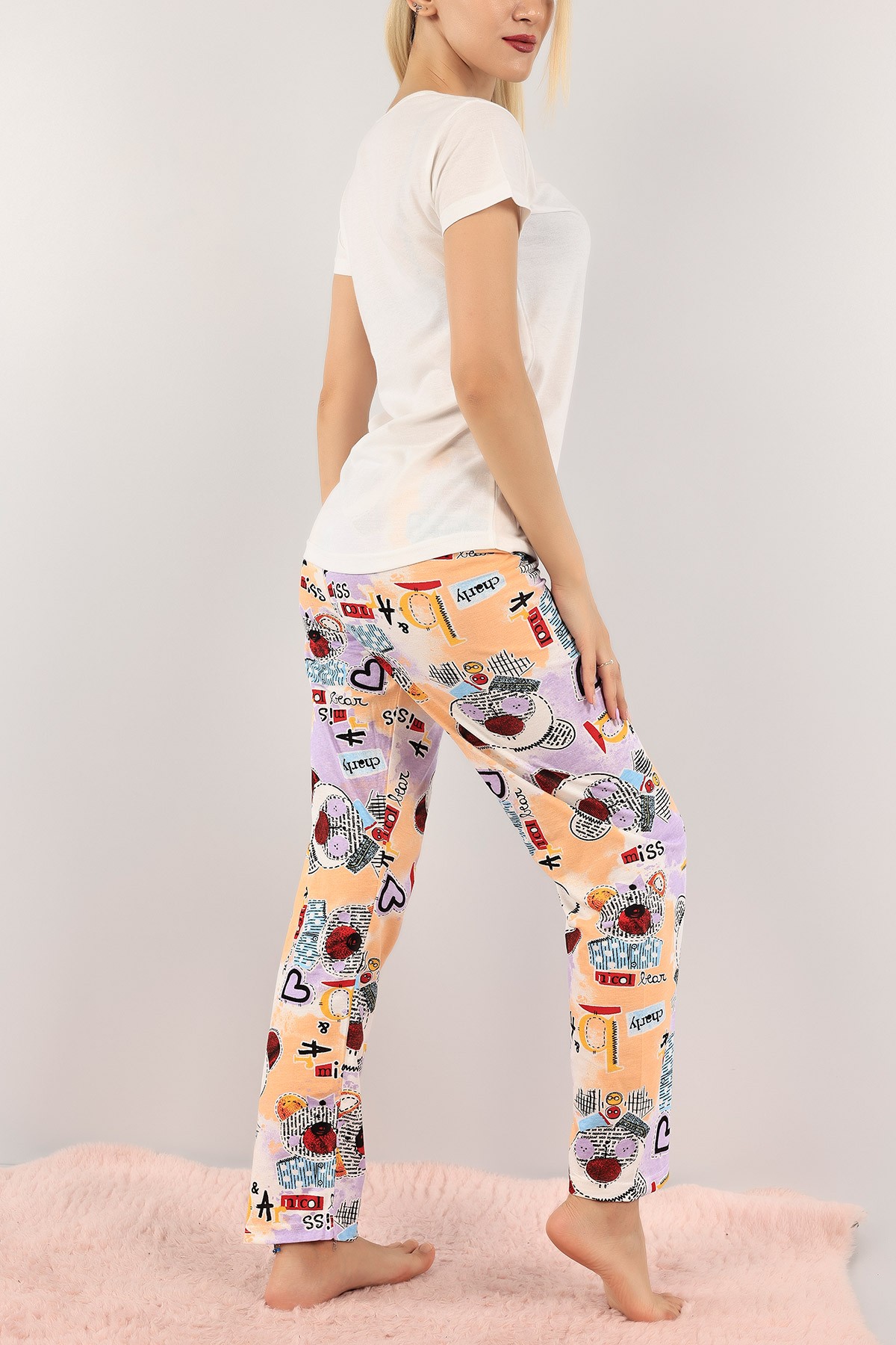 Lila Baskılı Bayan Pijama Takımı 123046