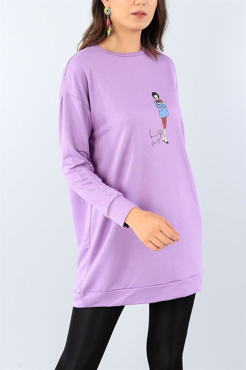 Lila Baskılı Tunik 39045