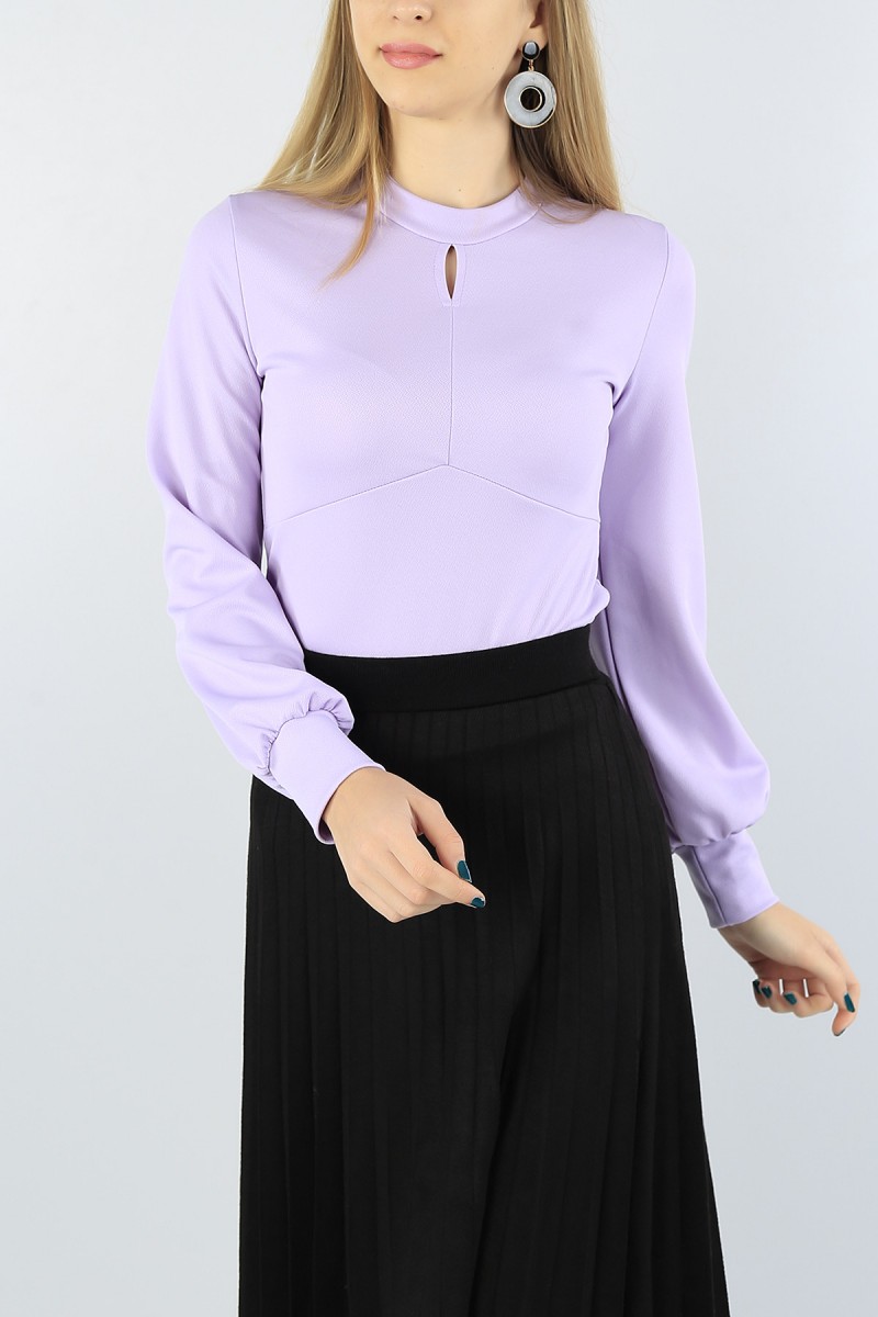 Lila Damla Yaka Bluz 54047
