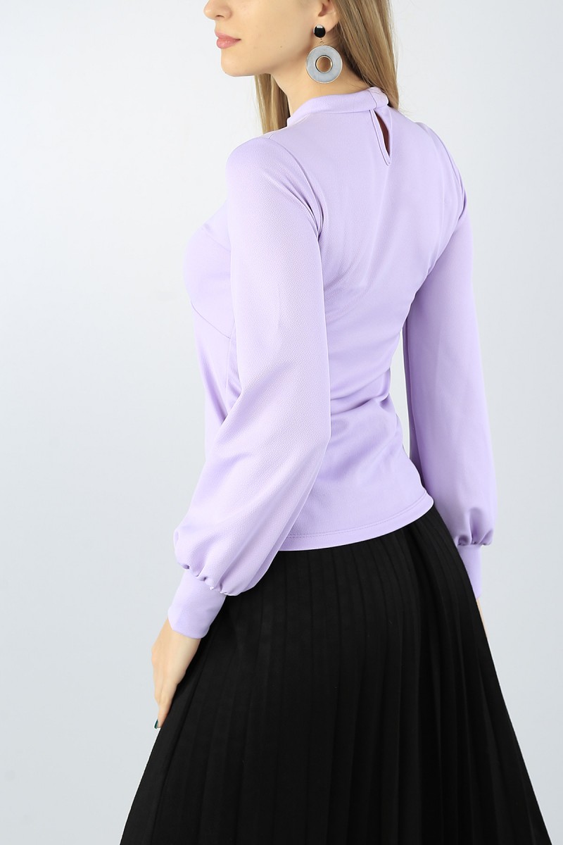 Lila Damla Yaka Bluz 54047