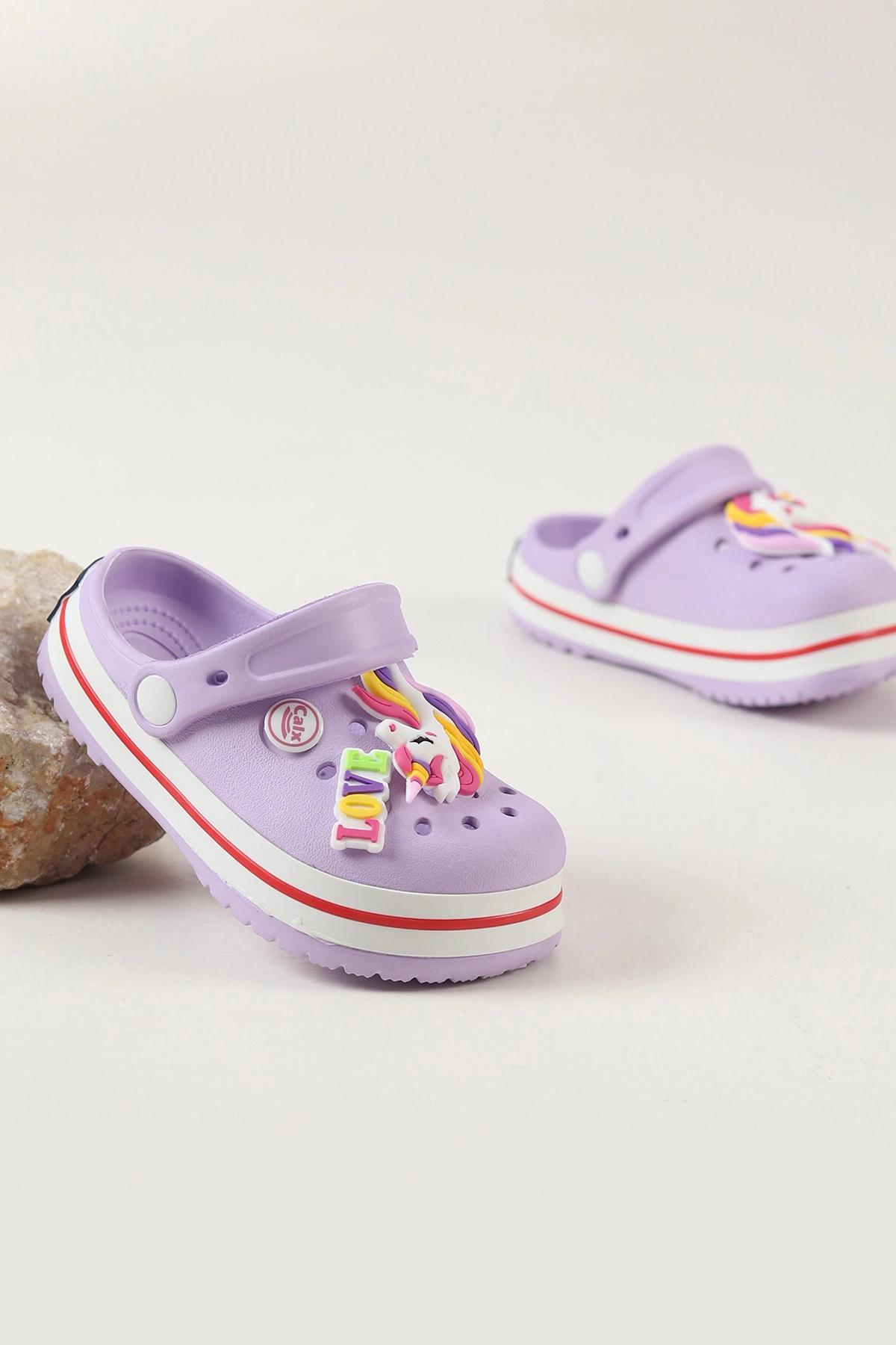 Lila Figürlü Kız Çocuk Sandalet 462431