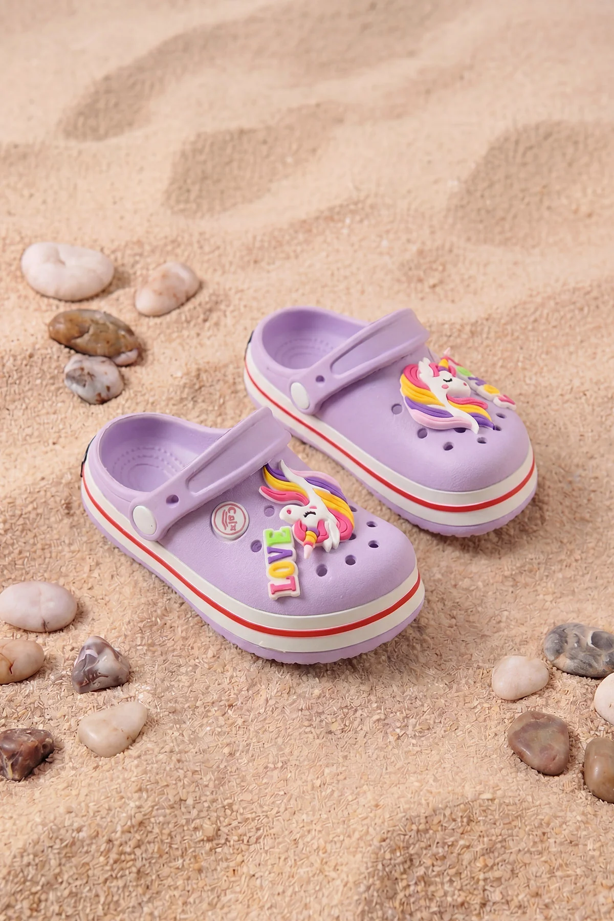 Lila Figürlü Kız Çocuk Sandalet 462431