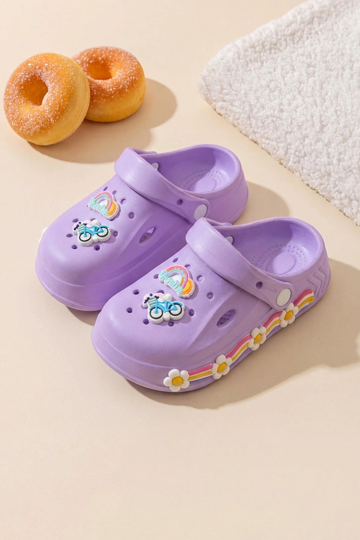 Lila Figürlü Kız Çocuk Sandalet 462447