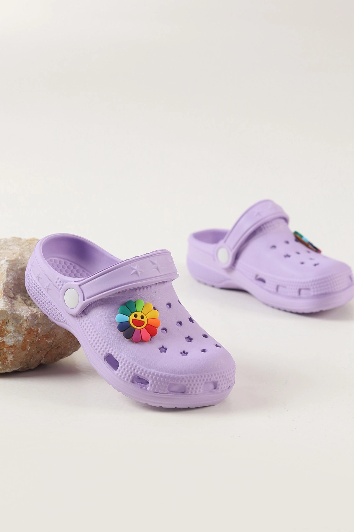Lila Figürlü Kız Çocuk Sandalet 462481