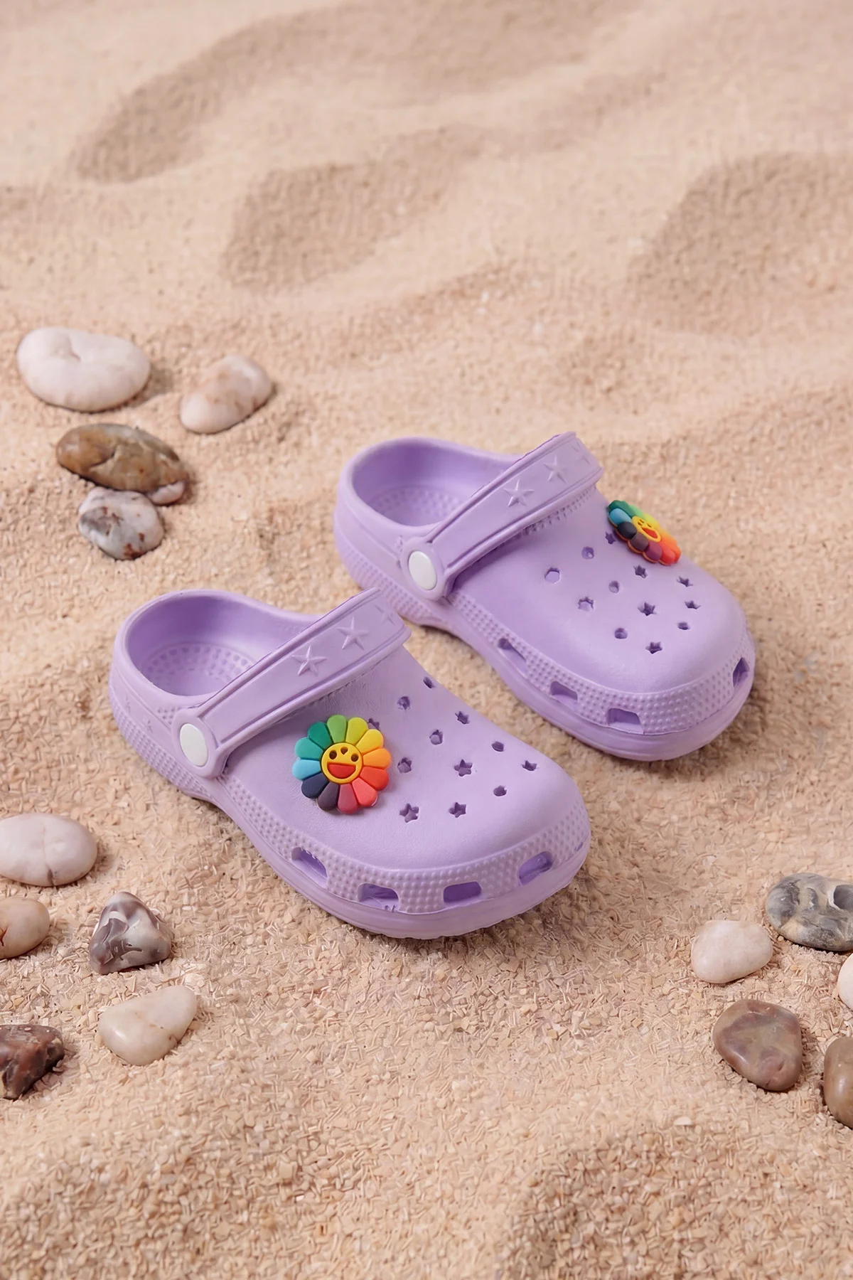 Lila Figürlü Kız Çocuk Sandalet 462481