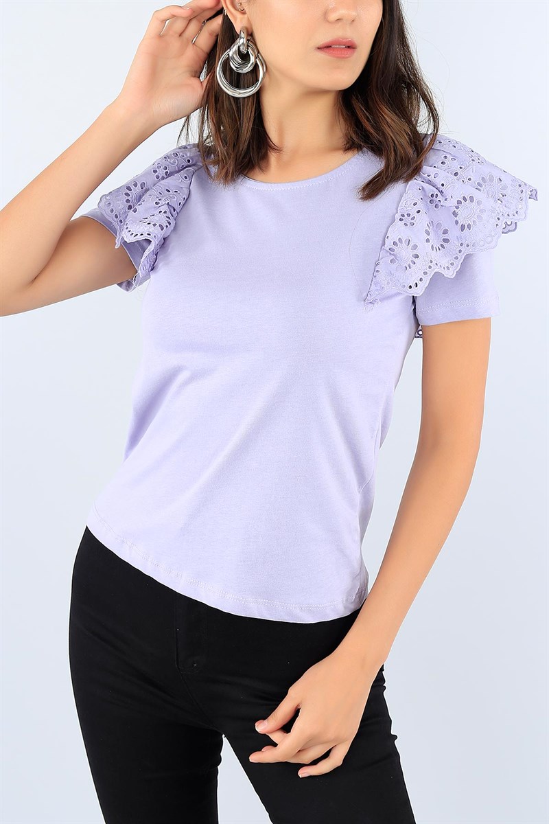 Lila Fisto Detay Bluz 37449