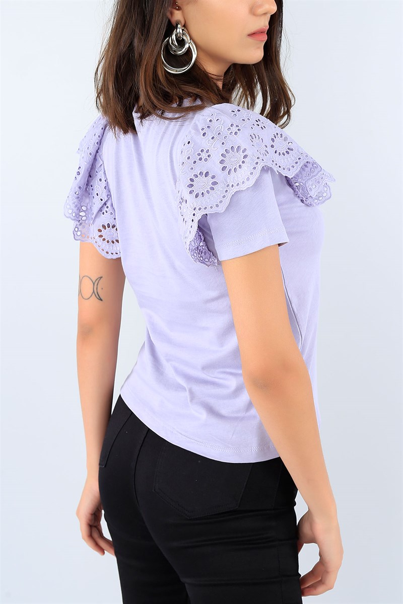 Lila Fisto Detay Bluz 37449