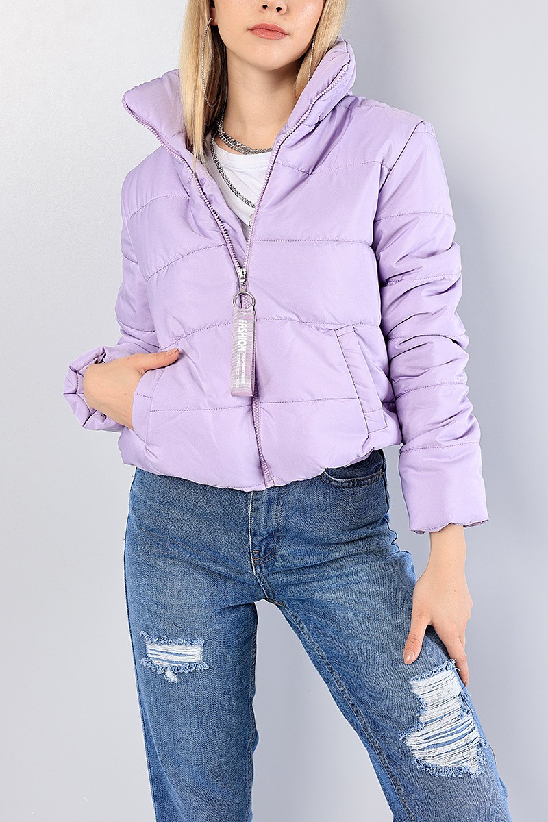 Lila İçi Dolumlu Bayan Mont 81062
