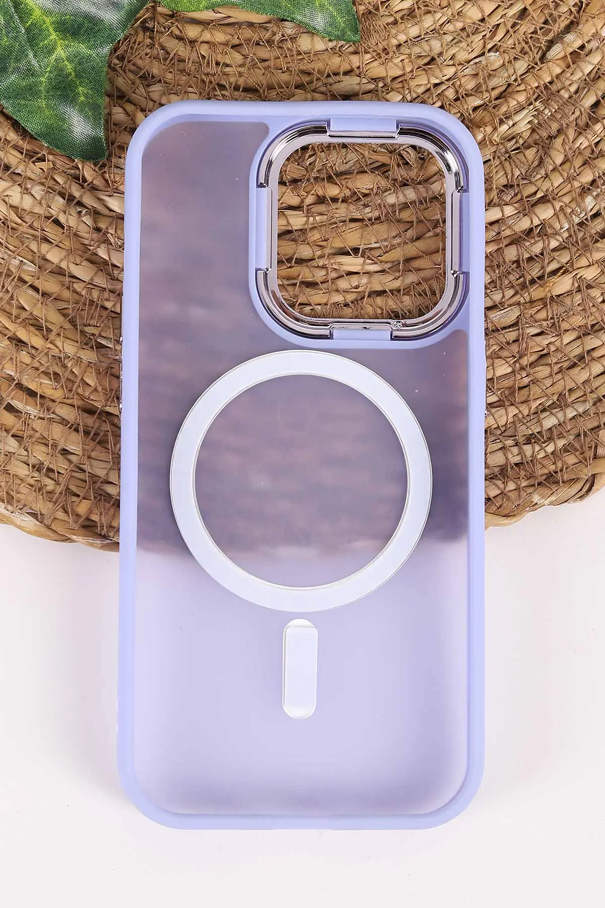 Lila İphone 14 Pro Uyumlu Magsafe Özellikli Sert Silikon Telefon Kılıfı 458060