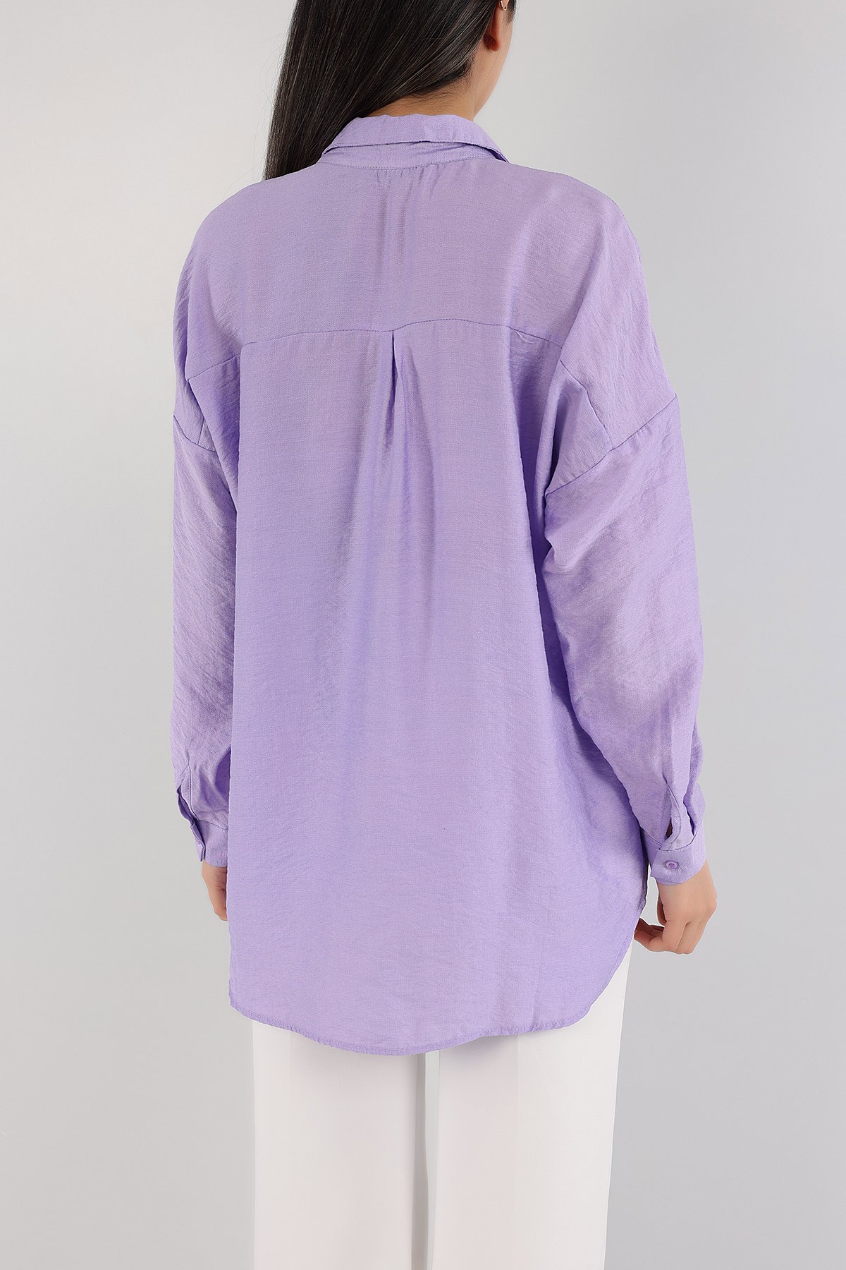 Lila İşlemeli Tasarım Bayan Aerobin Gömlek 165389