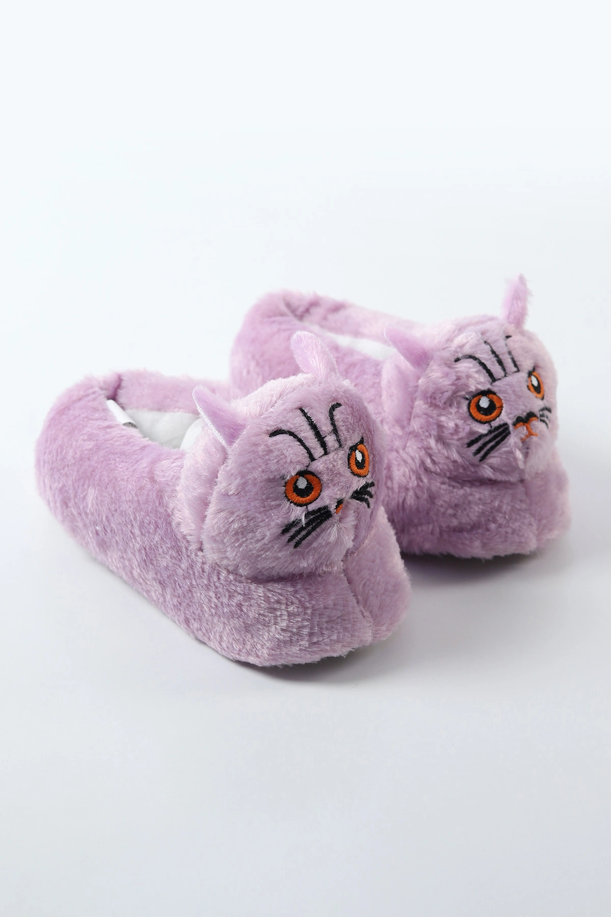 Lila Kedi Figürlü Peluş Kadın Panduf 490434