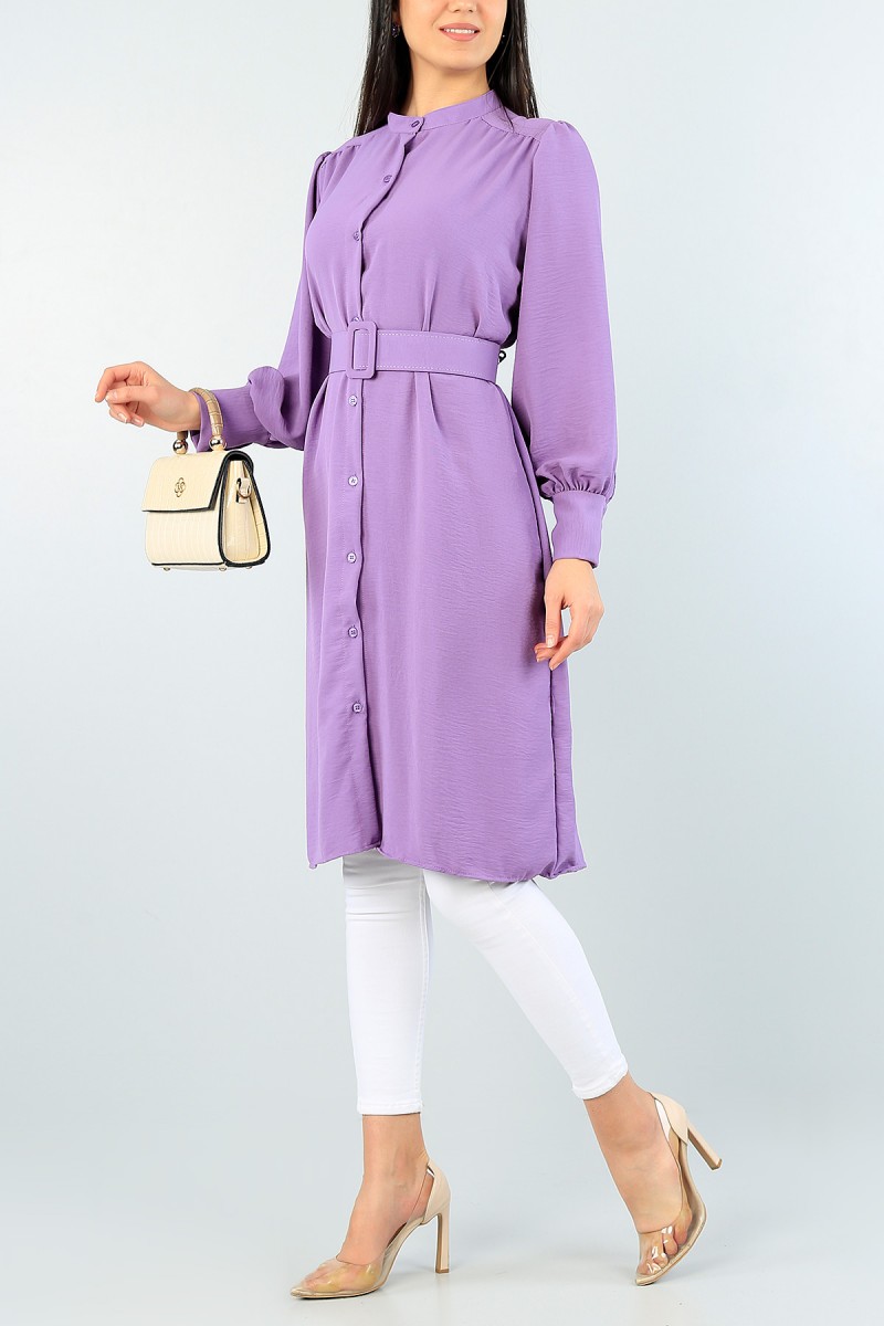 Lila Kemerli Aerobin Kumaş Tunik 60989