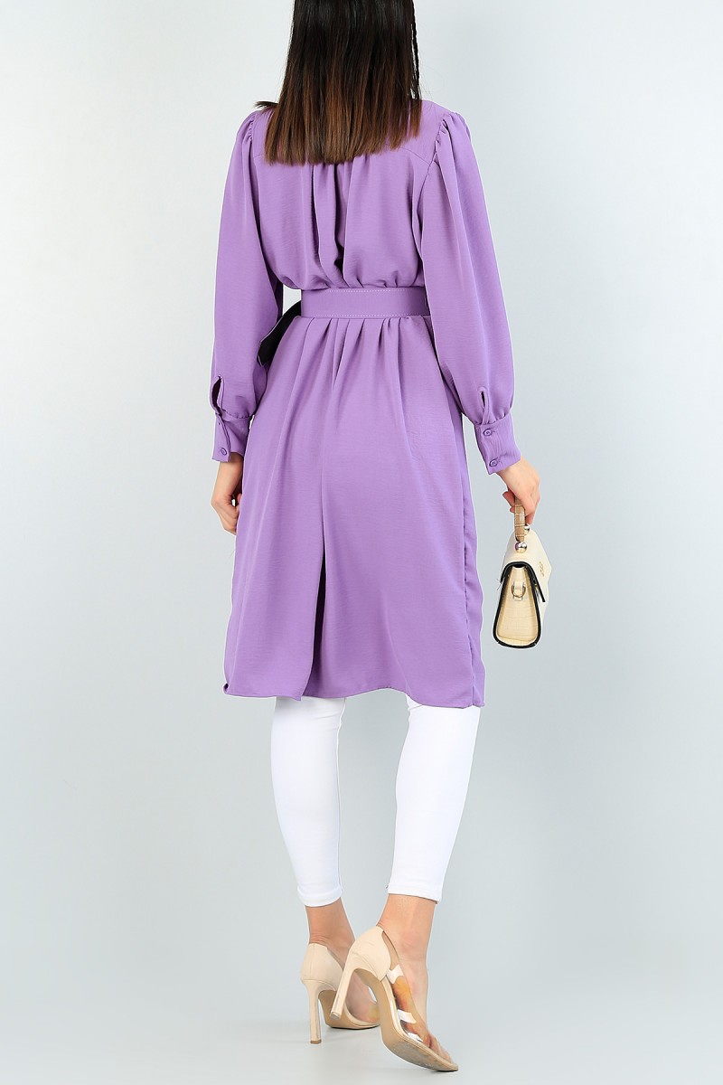 Lila Kemerli Aerobin Kumaş Tunik 60989