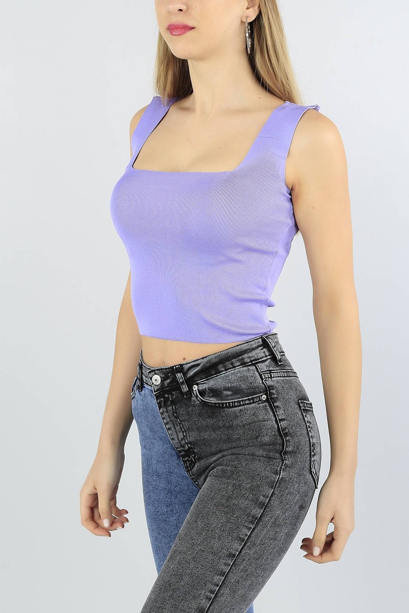 Lila Likralı Bayan Triko Atlet 56064