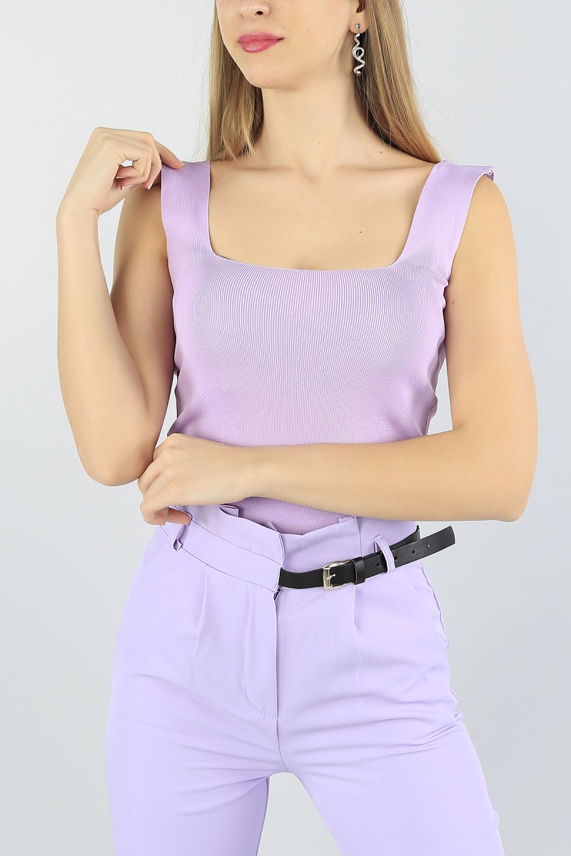 Lila Likralı Bayan Triko Atlet 56065