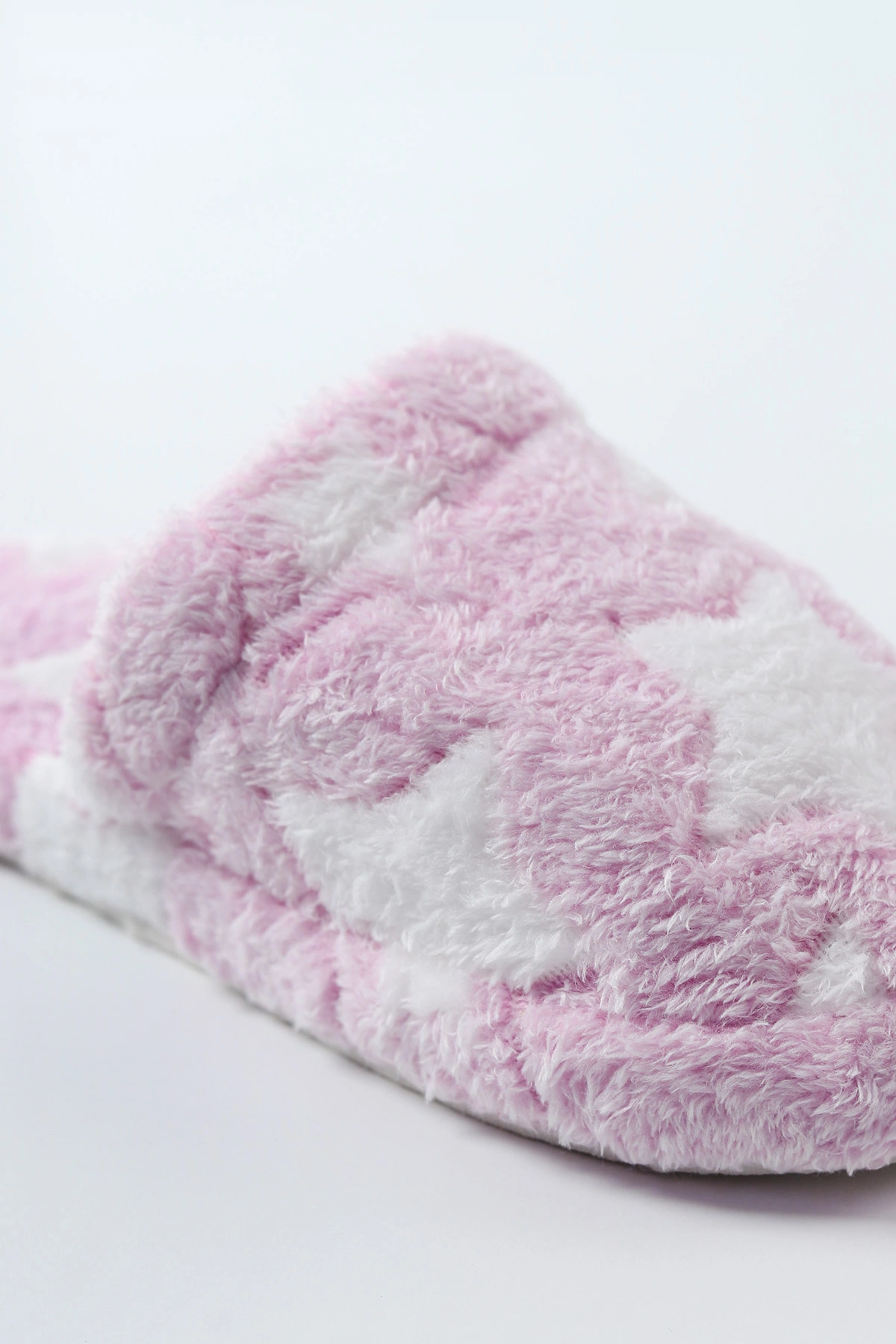 Lila Peluş Yıldız Tasarımlı Kadın Ev Terliği 490941