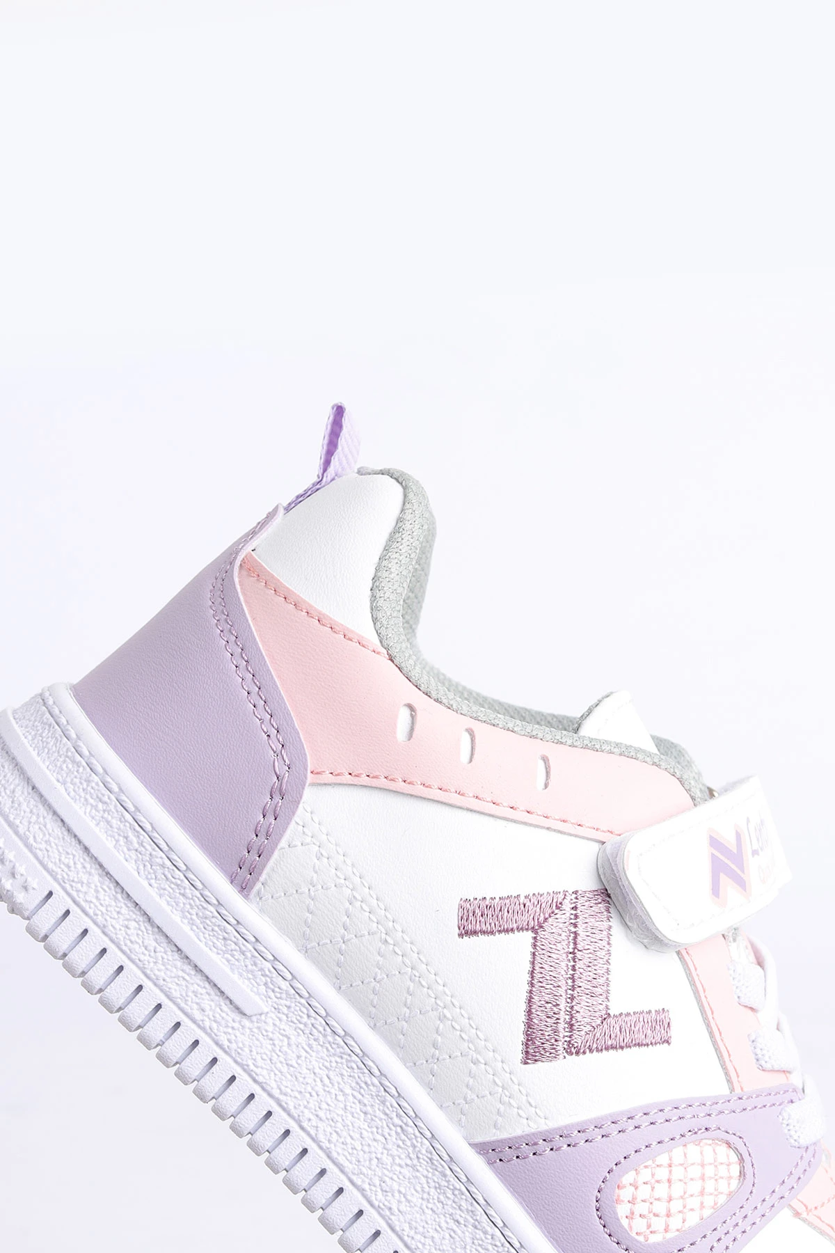 Lila Pembe (31-35 Filet ) Z Nakışlı Kalın Topuk  Cırtlı Kız Çocuk Spor Ayakkabı 320788