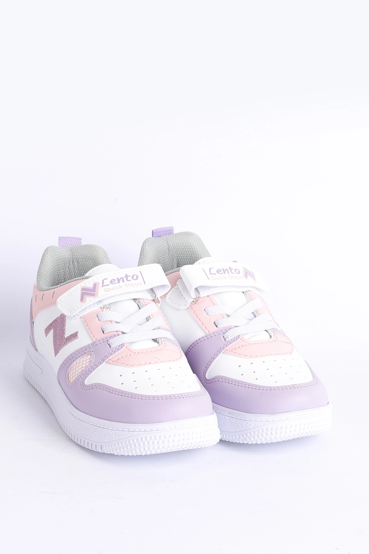 Lila Pembe (31-35 Filet ) Z Nakışlı Kalın Topuk  Cırtlı Kız Çocuk Spor Ayakkabı 320788