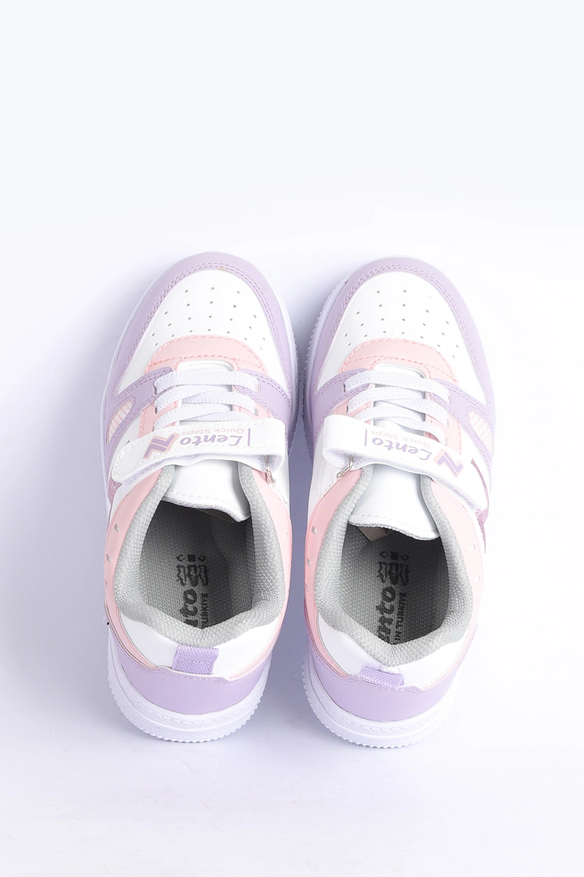 Lila Pembe (31-35 Filet ) Z Nakışlı Kalın Topuk  Cırtlı Kız Çocuk Spor Ayakkabı 320788