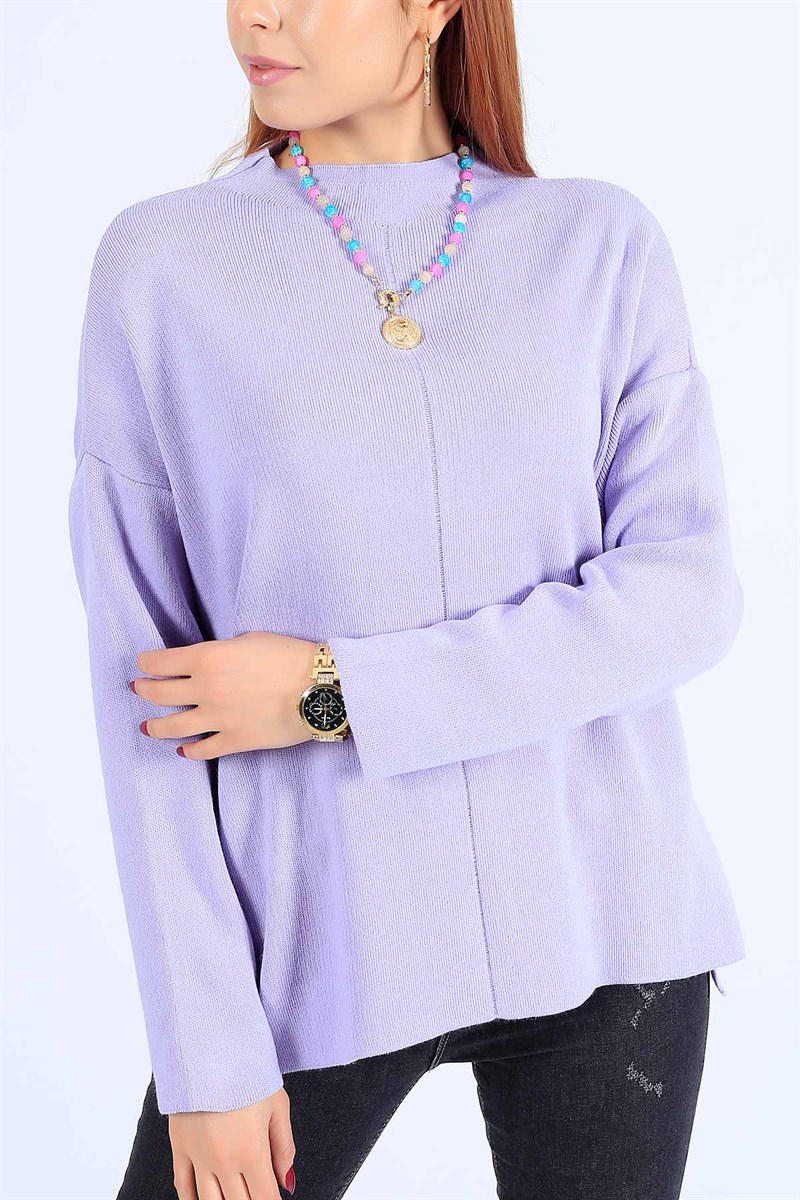 Lila Salaş Bayan Triko Kazak 25741B
