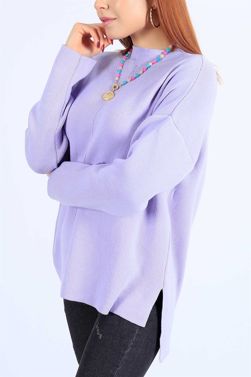 Lila Salaş Bayan Triko Kazak 25741B