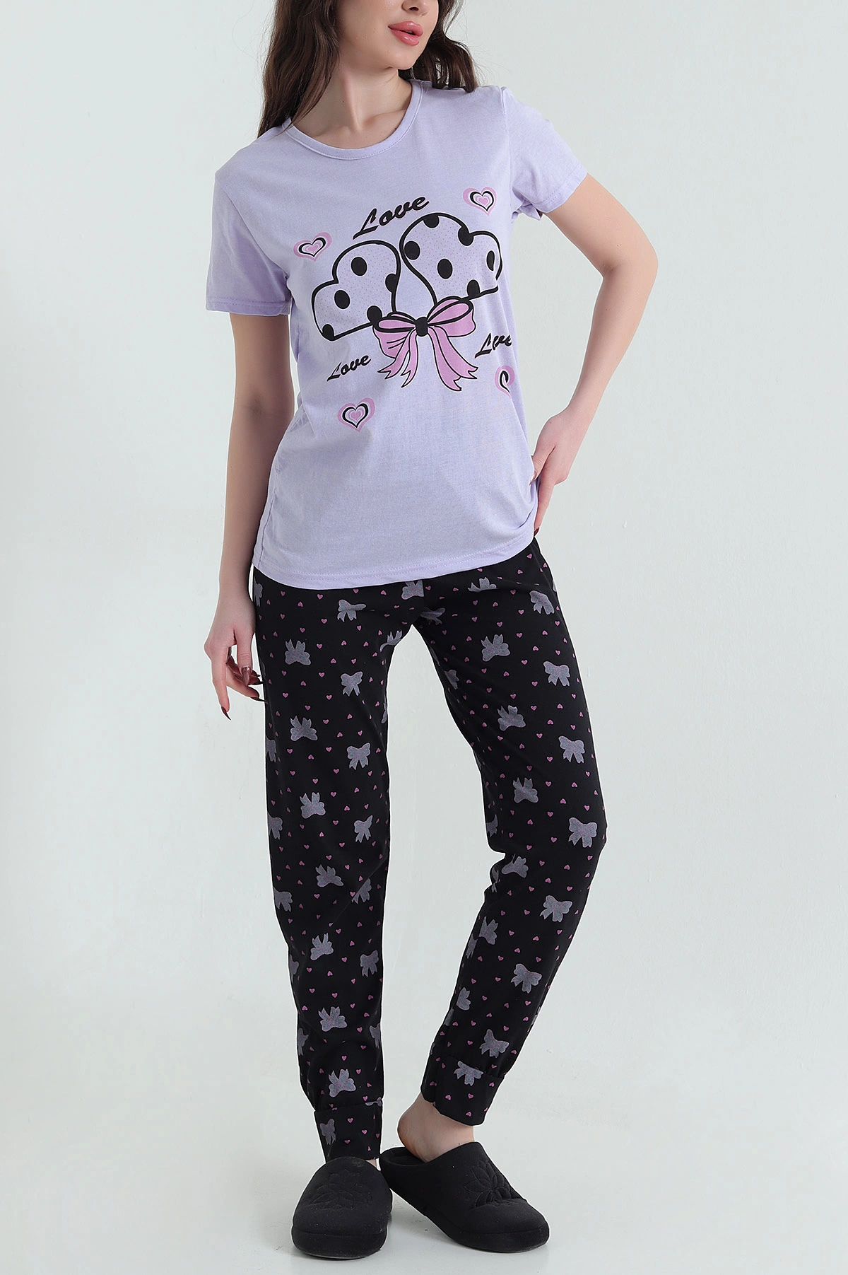 Lila Stella Viskon Kadın Pijama Takımı 434402