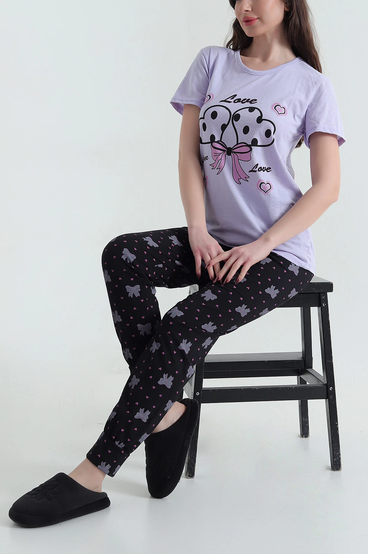 Lila Stella Viskon Kadın Pijama Takımı 434402