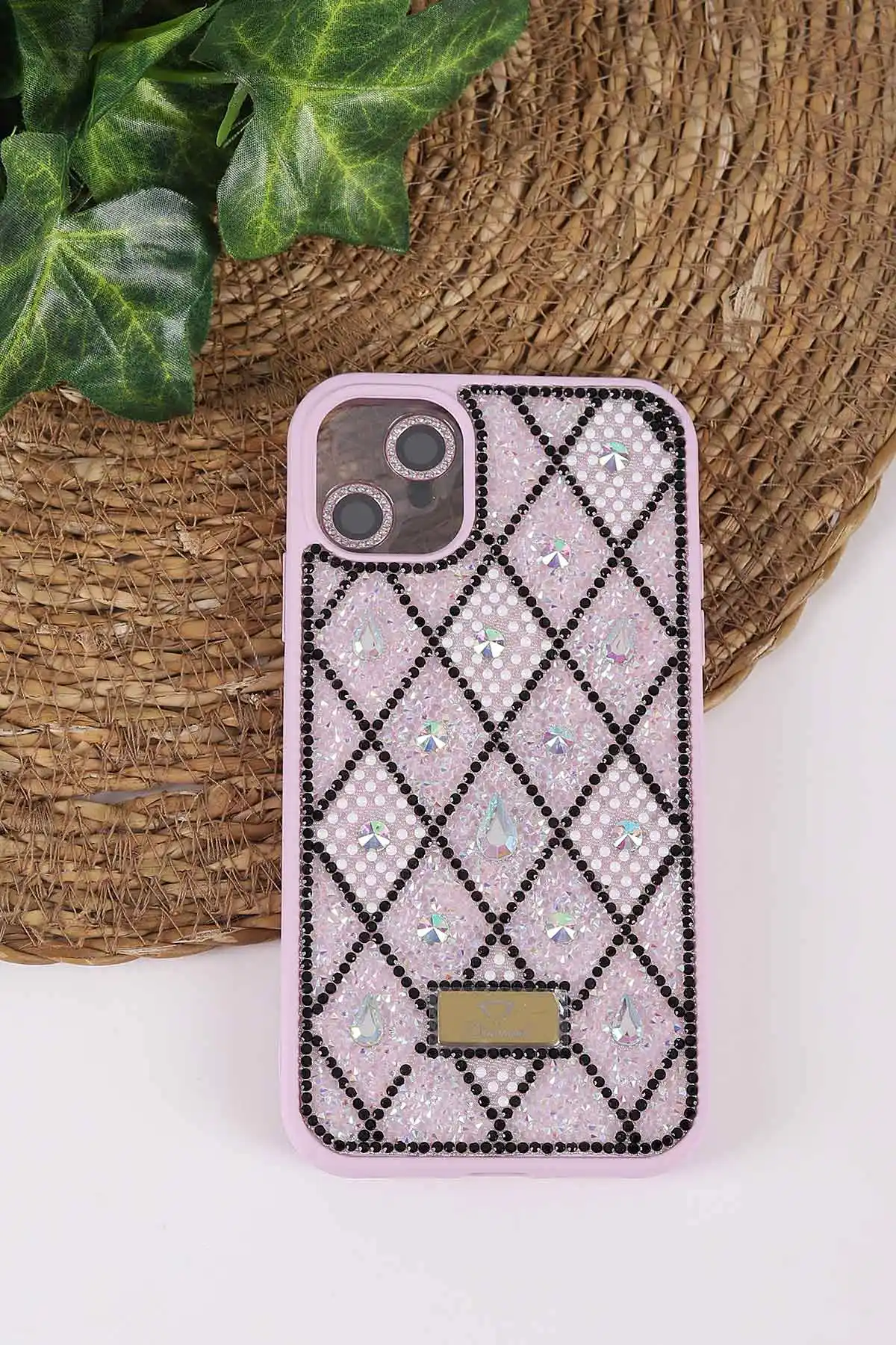 Lila TeknoCase İPhone 11 Uyumlu Dlr Diamond Case Serisi Lens Hediyeli Premium Sert Silikon Telefon Kılıfı 430339