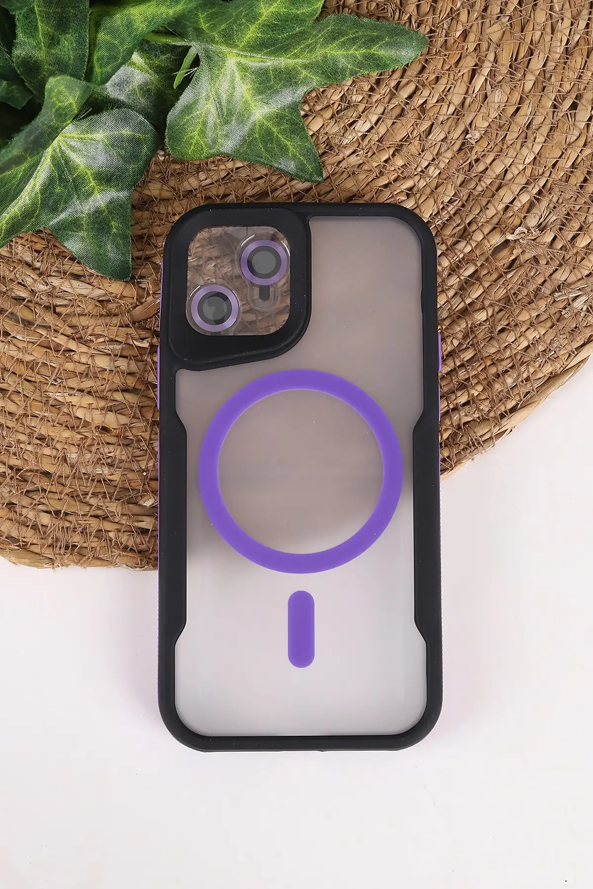 Lila TeknoCase İphone 12 Uyumlu Matte Guard Serisi Lens Korumalı Silikon Telefon Kılıfı 472441