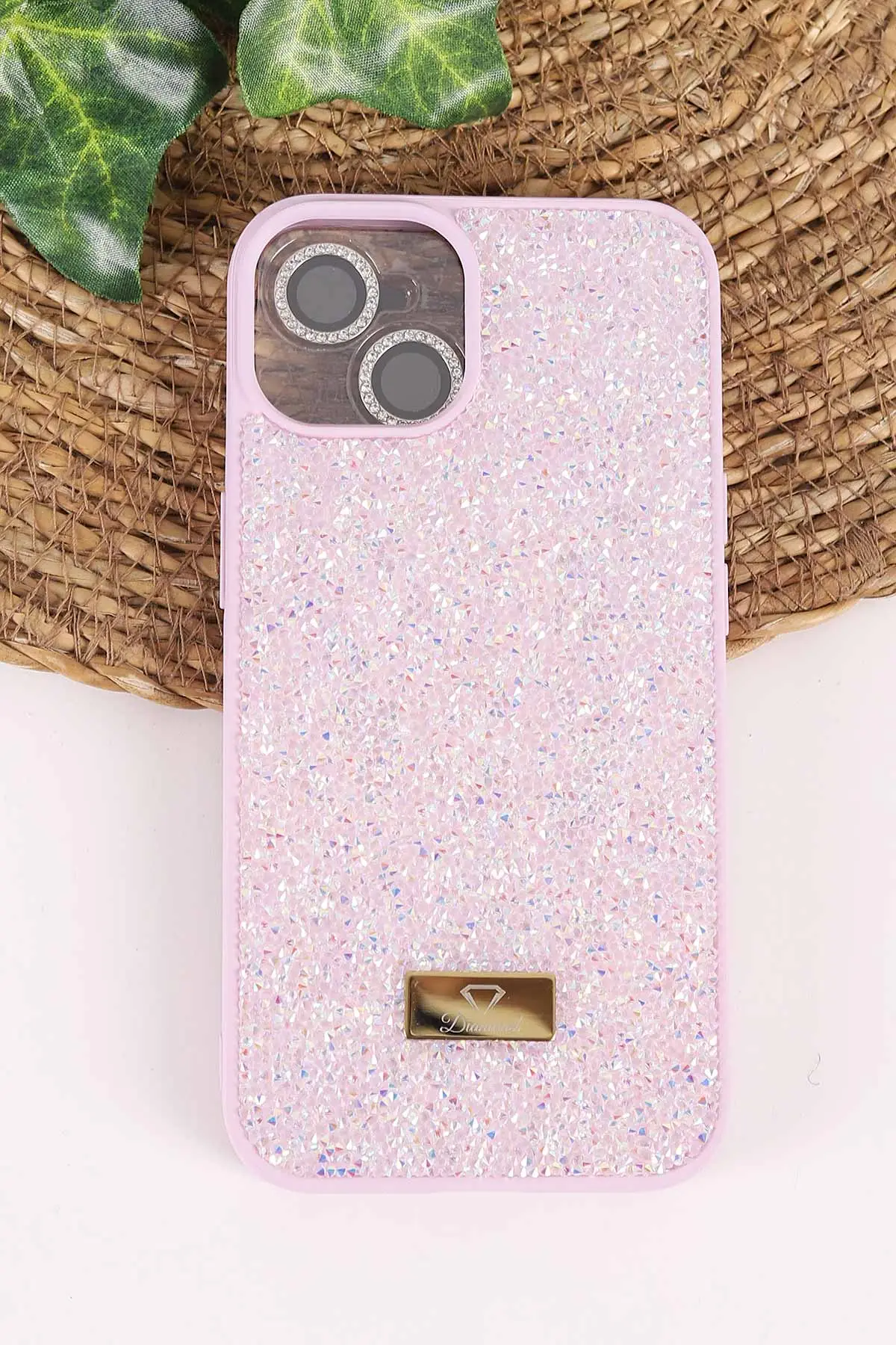 Lila TeknoCase İPhone 14 Uyumlu Ella Diamond Case Serisi Lens Hediyeli Sert Silikon Telefon Kılıfı 457736