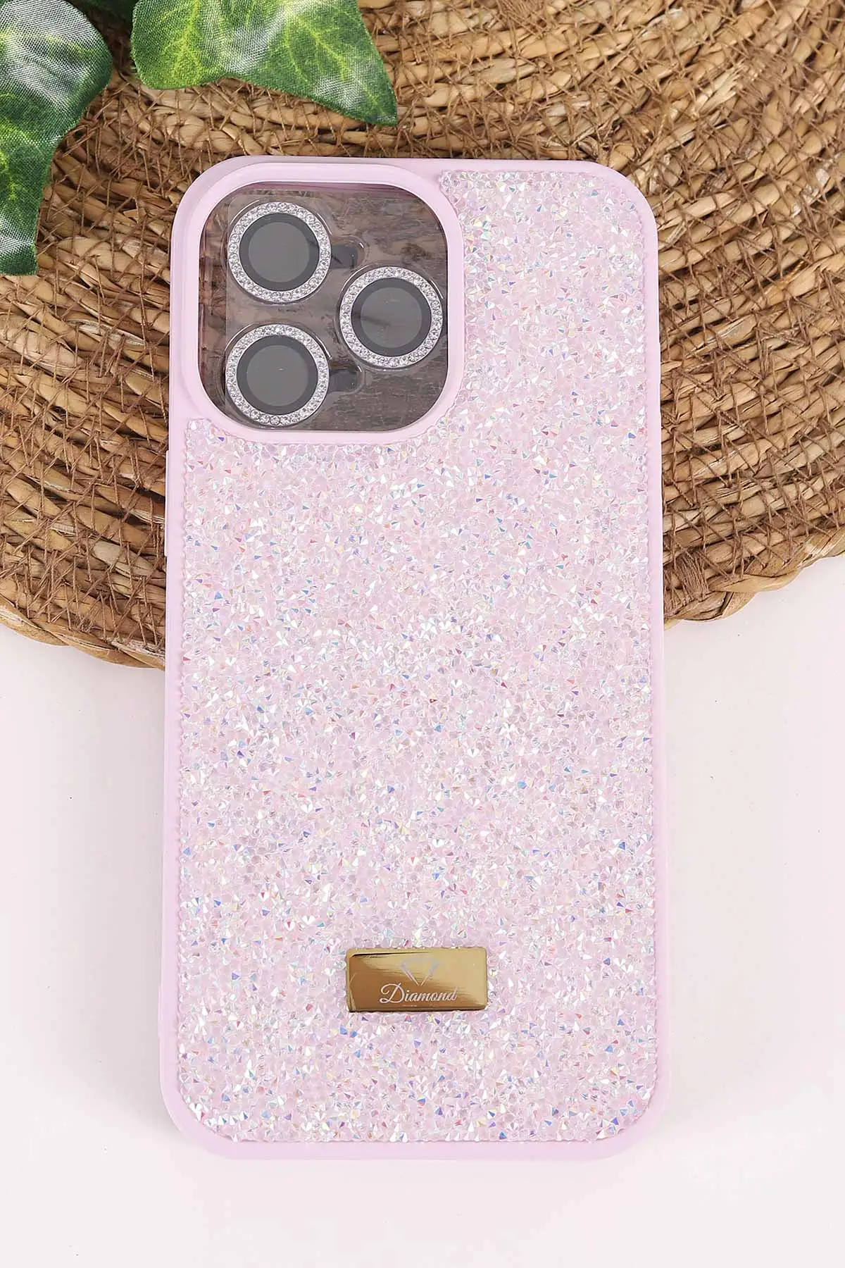 Lila TeknoCase İPhone 15 Pro Max Uyumlu Ella Diamond Case Serisi Lens Hediyeli Sert Silikon Telefon Kılıfı 457763