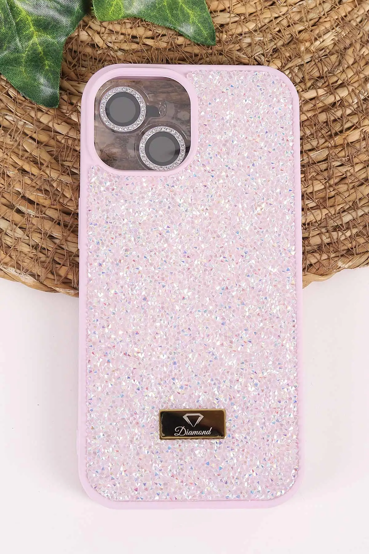 Lila TeknoCase İPhone 15 Uyumlu Ella Diamond Case Serisi Lens Hediyeli Sert Silikon Telefon Kılıfı 457750