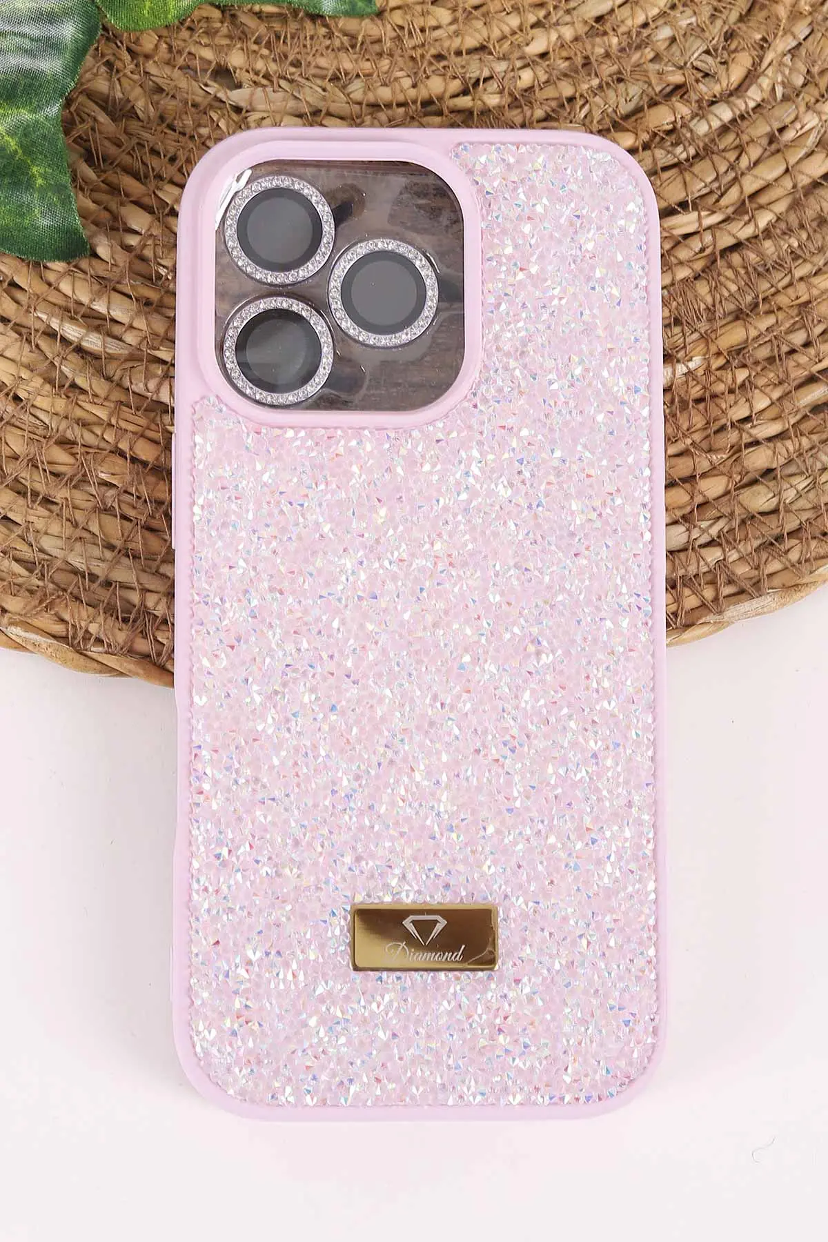 Lila TeknoCase İPhone 16 Pro Uyumlu Ella Diamond Case Serisi Lens Hediyeli Sert Silikon Telefon Kılıfı 457818