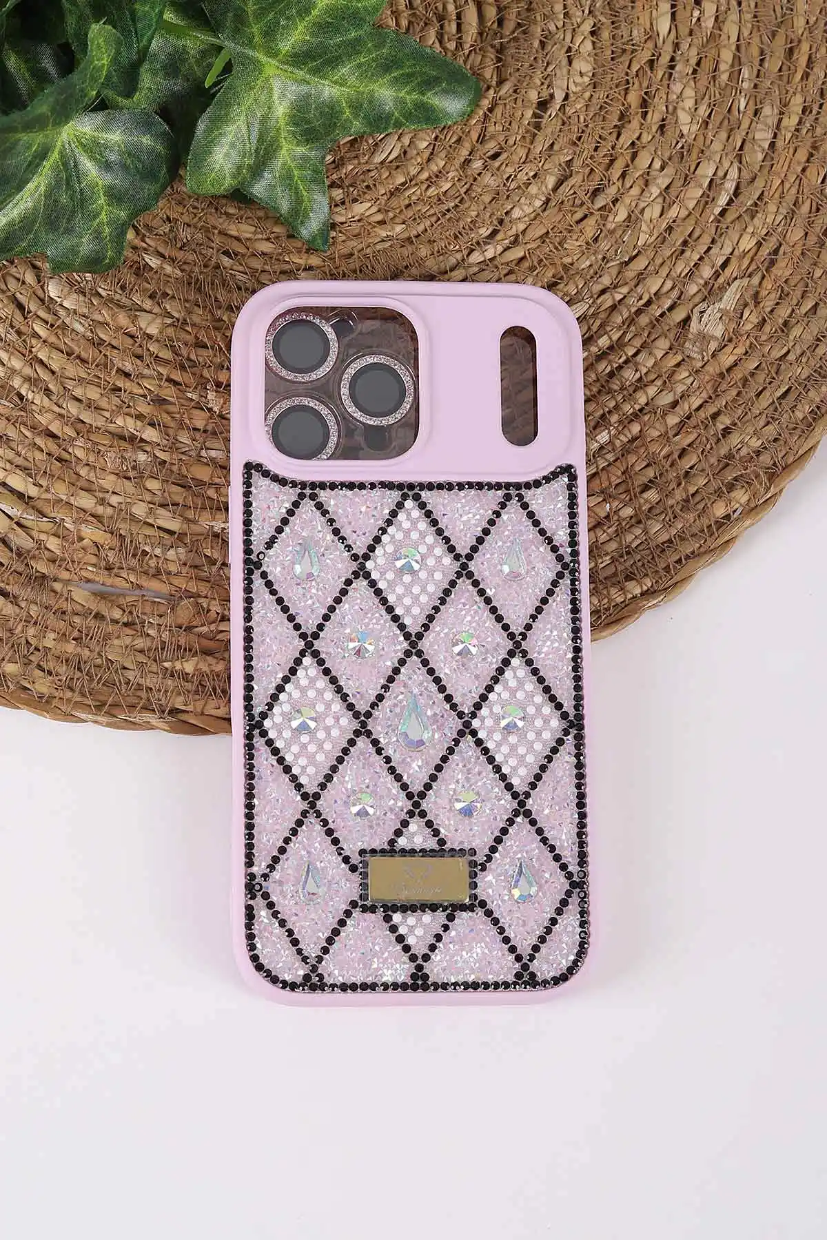 Lila TeknoCase İPhone 17 Pro Max Uyumlu Dlr Diamond Case Serisi Lens Hediyeli Premium Sert Silikon Telefon Kılıfı 430410