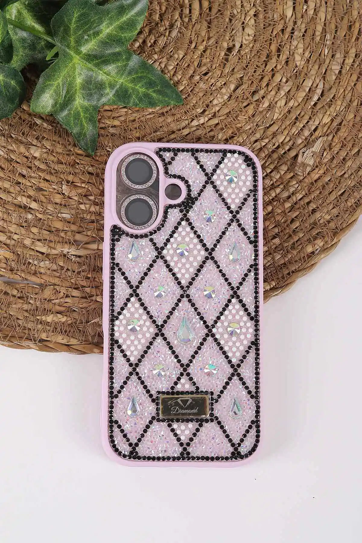 Lila TeknoCase İPhone 17 Uyumlu Dlr Diamond Case Serisi Lens Hediyeli Premium Sert Silikon Telefon Kılıfı 430398