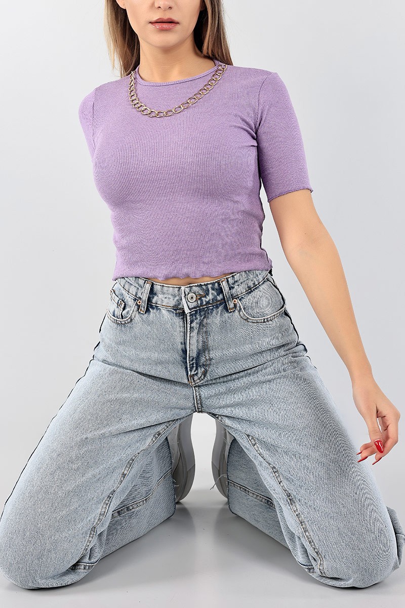 Lila Zincir Tasarım Bluz 97383